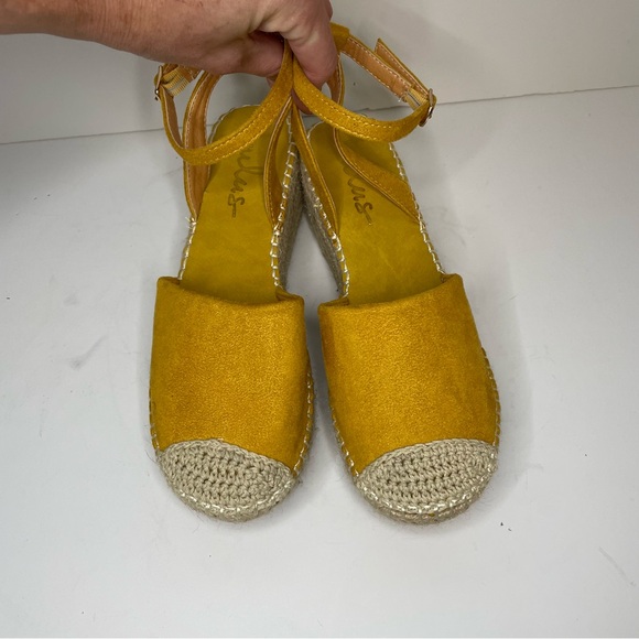 Lulus Janelle Marigold Suede Flatform Espadrilles size 6.5 - Picture 4 of 8